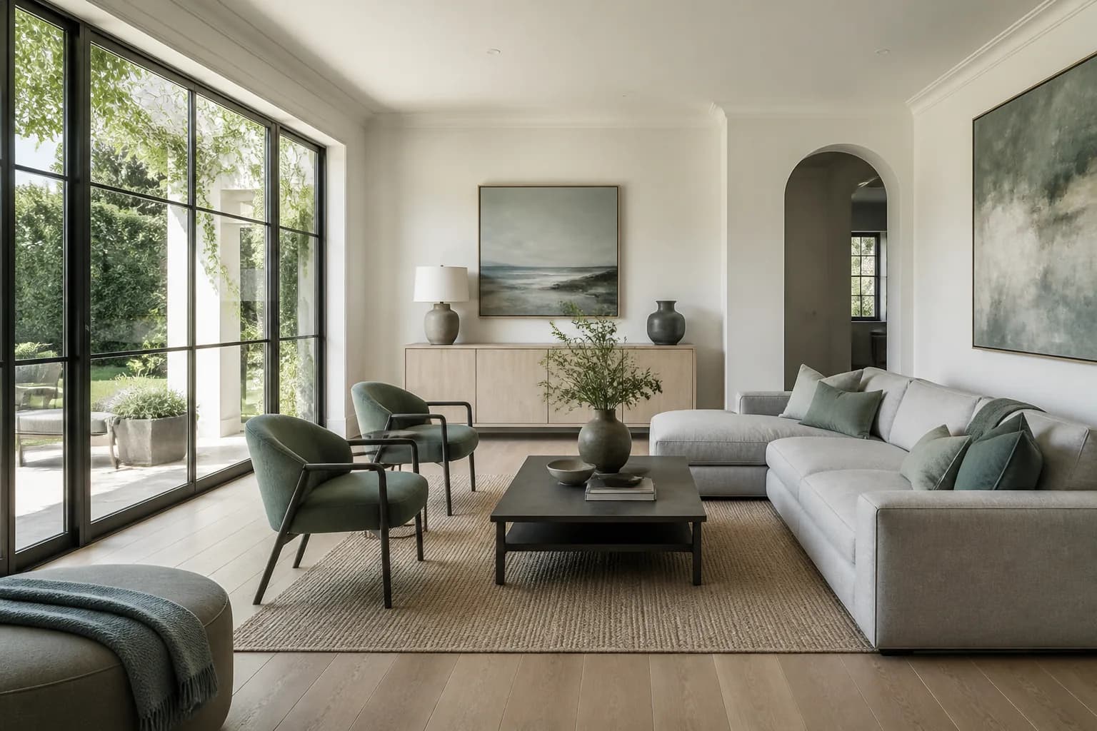 Popcorn ceiling removal and repaint in Encino, after Fresh Build completed the work